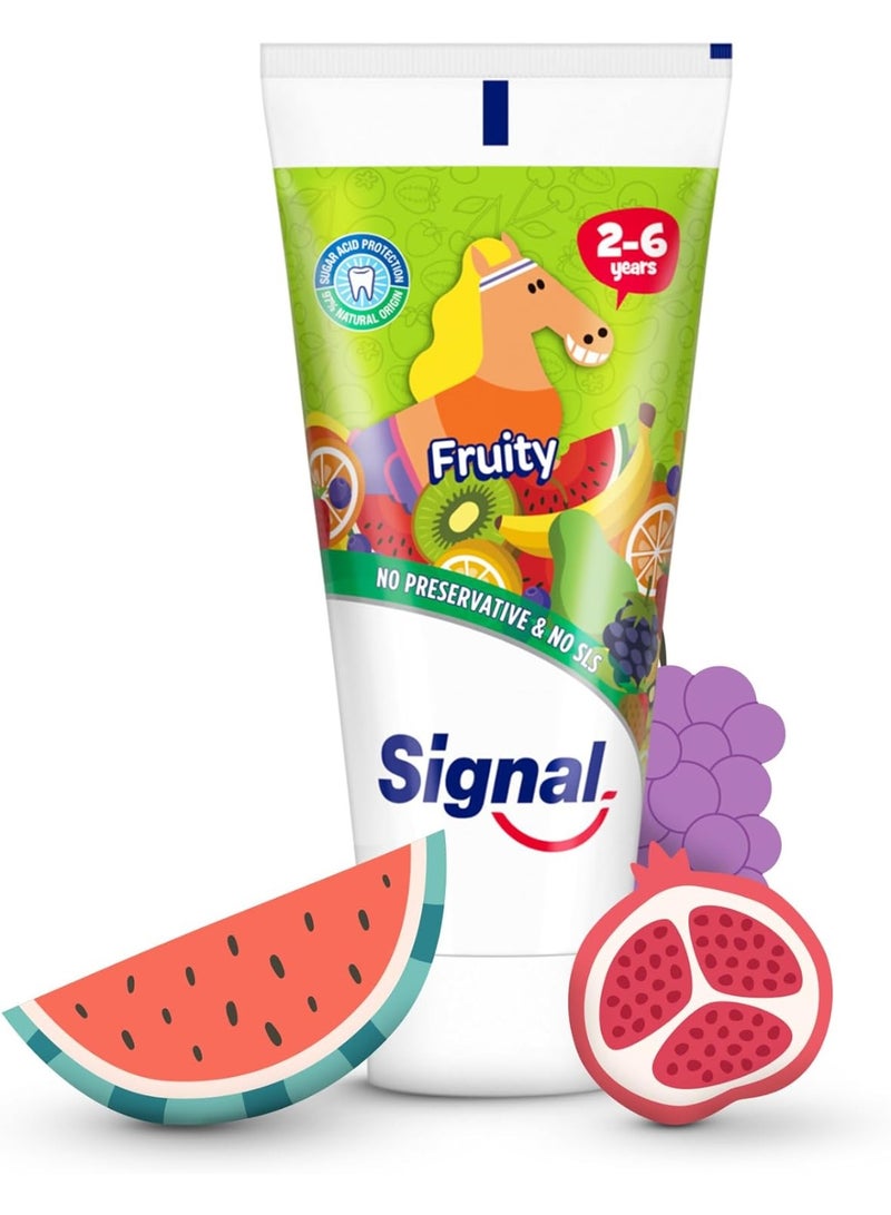 Signal Kids Toothpaste, Fruity, with no preservatives & no SLS, for 2-6 Years, 50ml - Image 1